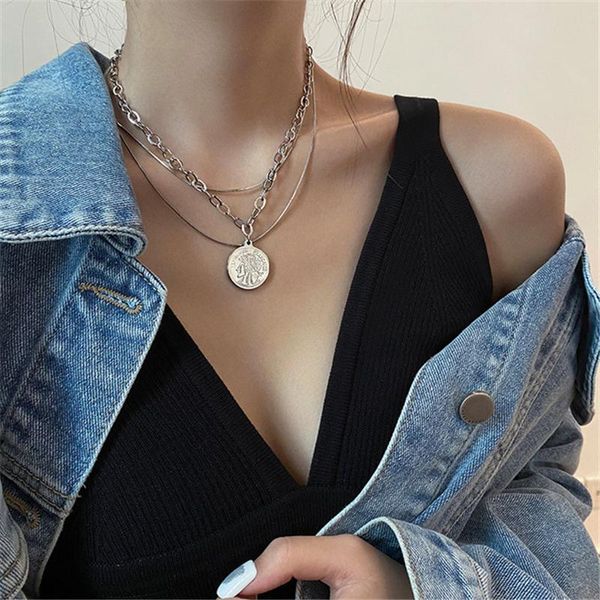 bohemia punk chains necklace for women female multi layer silver color vintage trend coin pendant choker necklaces jewelry gift
bohemia punk chains necklace for women female multi layer silver color vintage trend coin pendant choker necklaces jewelry gift