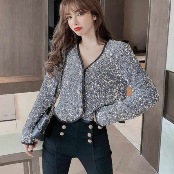 women's jackets v-neck sequins coat dance performance beaded cropped jacket long-sleeve autumn shiny cardigan single-breasted crop cha, Black;brown
women's jackets v-neck sequins coat dance performance beaded cropped jacket long-sleeve autumn shiny cardigan single-breasted crop cha, Black;brown