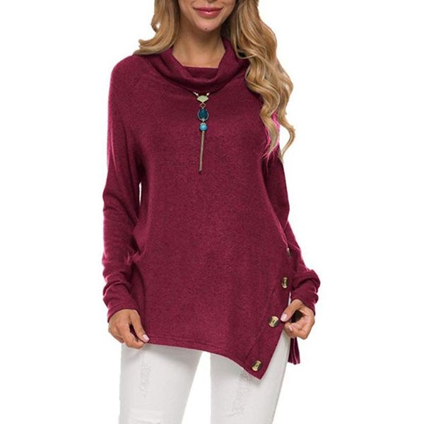 women's t-shirt stylish party autumn winter solid shopping street long sleeve polyester casual cowl neck gift dating women loose fit, White
women's t-shirt stylish party autumn winter solid shopping street long sleeve polyester casual cowl neck gift dating women loose fit, White