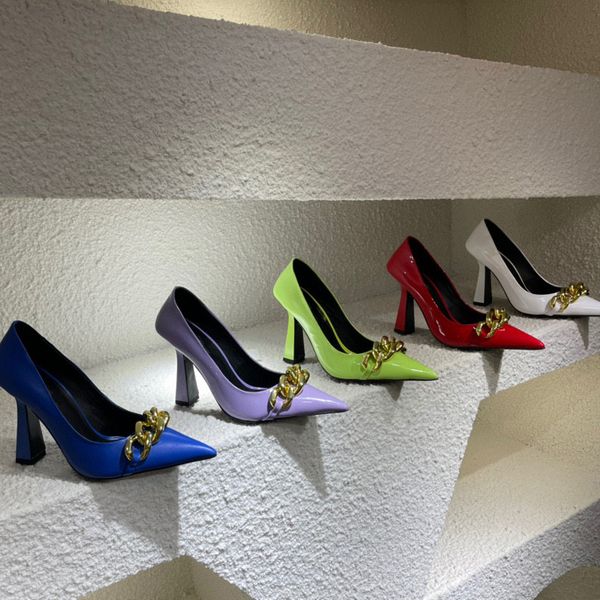 fashion women 9.5cm high heel designer shiny leather pointed party pumps dress shoes patent leather metal chain wedding lady letter casual s, Black
fashion women 9.5cm high heel designer shiny leather pointed party pumps dress shoes patent leather metal chain wedding lady letter casual s, Black