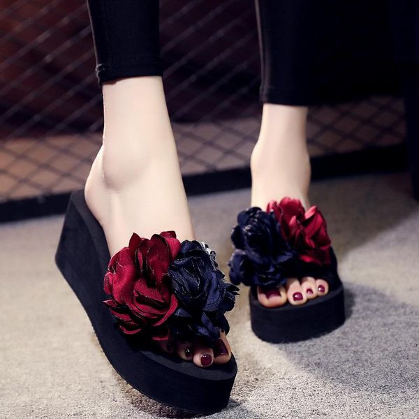 slippers women wedges sandals flower flip flops fashion casual beach shoes platform summer 2021 female footwear, Black
slippers women wedges sandals flower flip flops fashion casual beach shoes platform summer 2021 female footwear, Black