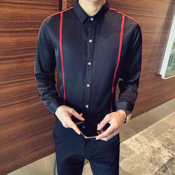 t shirts more size 5xl-s spring long striped for men's clothes 2021 simple fine casual setting office blouse sell homme pw95, White;black
t shirts more size 5xl-s spring long striped for men's clothes 2021 simple fine casual setting office blouse sell homme pw95, White;black