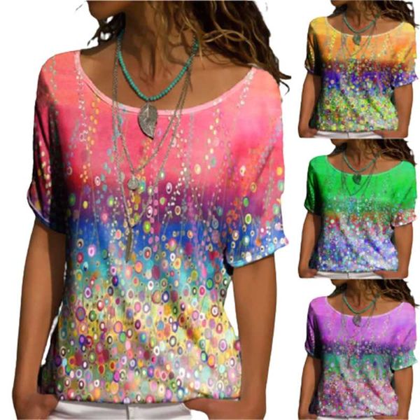 fashion color dot print gradient t-shirt women summer casual o-neck short sleeve pullover lady street plus size tees s-3xl women's, White
fashion color dot print gradient t-shirt women summer casual o-neck short sleeve pullover lady street plus size tees s-3xl women's, White