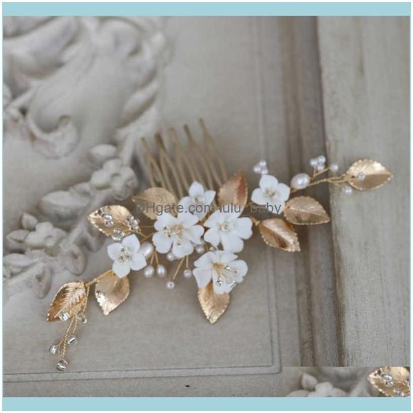 jewelrydelicate porcelain flower small comb bridal pins piece gold leaf wedding headpiece handmade women pearls hair jewelry drop delivery 2, Slivery;golden
jewelrydelicate porcelain flower small comb bridal pins piece gold leaf wedding headpiece handmade women pearls hair jewelry drop delivery 2, Slivery;golden