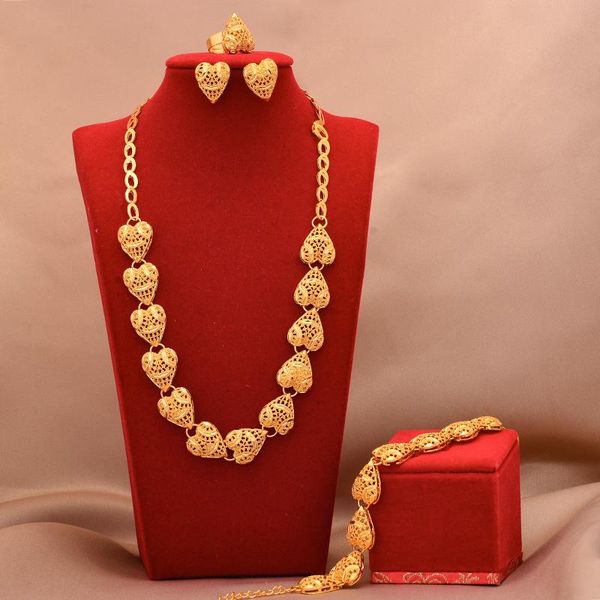 earrings & necklace 24k dubai gold color jewelry sets for women african party wedding rings bangles jewellery set engagement gifts, Silver
earrings & necklace 24k dubai gold color jewelry sets for women african party wedding rings bangles jewellery set engagement gifts, Silver