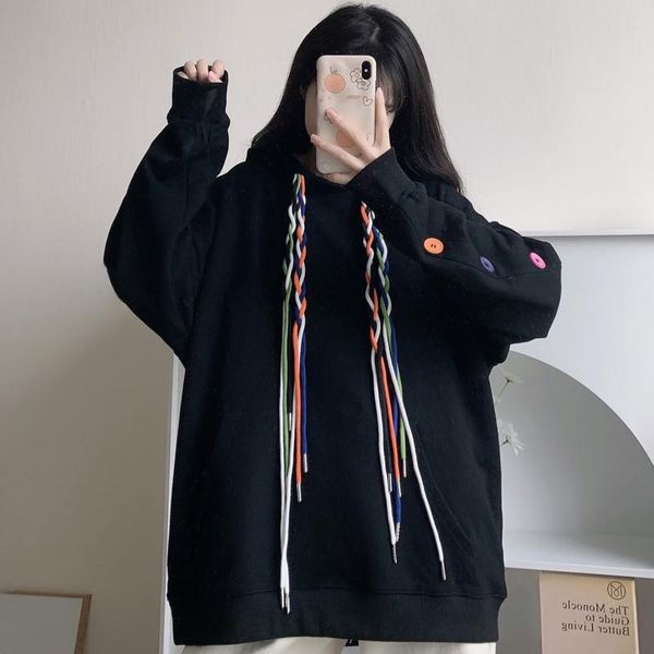 women's hoodies & sweatshirts kawaii colorful drawstring hooded casual women 2021 fashion girls student sweatshirt thin oversized hoodi, Black
women's hoodies & sweatshirts kawaii colorful drawstring hooded casual women 2021 fashion girls student sweatshirt thin oversized hoodi, Black