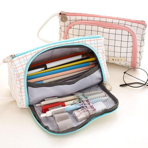 cosmetic bags & cases large capacity pencil case stylish simple double zipper canvas storage pen stationery pouch bag
cosmetic bags & cases large capacity pencil case stylish simple double zipper canvas storage pen stationery pouch bag