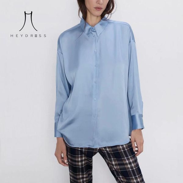 hstar 2021 women casual solid shirt office lady long-sleeved blouse glossy satin vintage female loose women's blouses & shirts, White
hstar 2021 women casual solid shirt office lady long-sleeved blouse glossy satin vintage female loose women's blouses & shirts, White