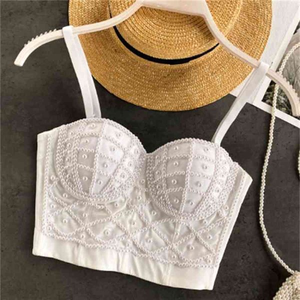 camis heavy industry beaded strapless bra bars for women performance dancing clothes v-neck halter outer wear short camisole, White
camis heavy industry beaded strapless bra bars for women performance dancing clothes v-neck halter outer wear short camisole, White
