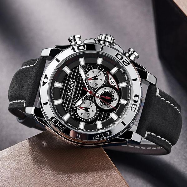 wristwatches megir men's army sports chronograph quartz watches leather strap luminous waterproof wristwatch man relogio clock 2094 siv, Slivery;brown
wristwatches megir men's army sports chronograph quartz watches leather strap luminous waterproof wristwatch man relogio clock 2094 siv, Slivery;brown