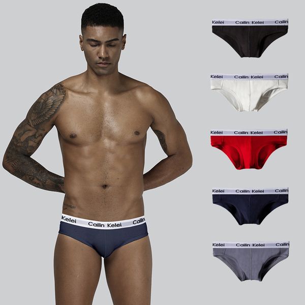 low price fun triangle trend personality men's underwear, Black;white