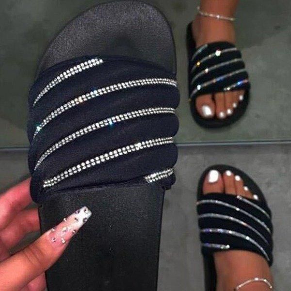 slippers large size women's shoes european and american sandals sequined beach, Black
slippers large size women's shoes european and american sandals sequined beach, Black