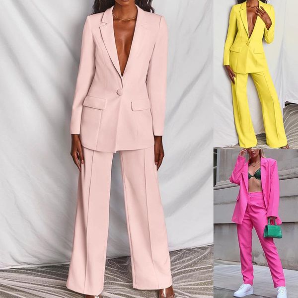 women's two piece pants casual suit jacket & wide leg sets 2021 autumn winter women professional blazer temperament set, White
women's two piece pants casual suit jacket & wide leg sets 2021 autumn winter women professional blazer temperament set, White