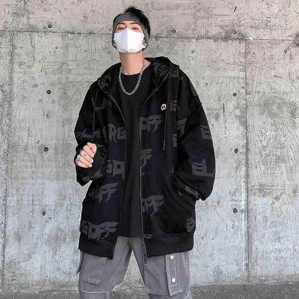 men's hoodies & sweatshirts autumn casual hipster cardigan sweater letter with hood streetwear 1or3, Black
men's hoodies & sweatshirts autumn casual hipster cardigan sweater letter with hood streetwear 1or3, Black