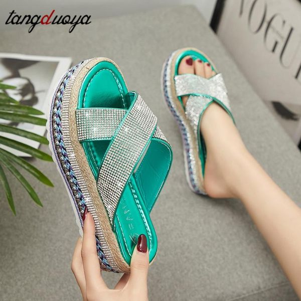 slippers wedge platform women summer high heels sandals beach slides rhinestones outdoor slide, Black
slippers wedge platform women summer high heels sandals beach slides rhinestones outdoor slide, Black