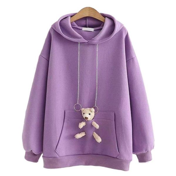 women's hoodies & sweatshirts purple cartoon bear appliques fleece casual pullover women 2021 winter sweet style pocket hooded sweatshi, Black
women's hoodies & sweatshirts purple cartoon bear appliques fleece casual pullover women 2021 winter sweet style pocket hooded sweatshi, Black