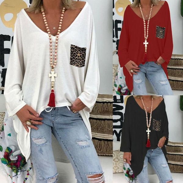 plus size womens long sleeve blouse shirt ladies plain baggy casual tunic women's blouses & shirts, White
plus size womens long sleeve blouse shirt ladies plain baggy casual tunic women's blouses & shirts, White