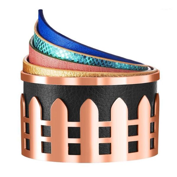 pink stainless steel fence hollow cuff with pu leather&magnet button interchangeable diy georgettes bracelet women gift sl-1691, Black
pink stainless steel fence hollow cuff with pu leather&magnet button interchangeable diy georgettes bracelet women gift sl-1691, Black