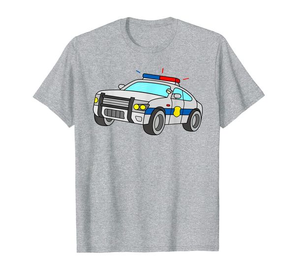 police response car cop vehicle boys men t-shirt, White;black