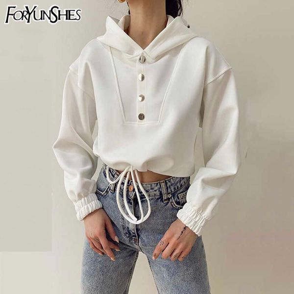 foryunshes spring autumn long sleeve crop short hoodies korean fashion loose white pullover drawstring sweatshirts 210709, Black
foryunshes spring autumn long sleeve crop short hoodies korean fashion loose white pullover drawstring sweatshirts 210709, Black