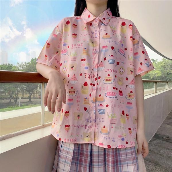women's blouses & shirts kawaii strawberry cake print short sleeve girly cute camisas mujer japanese summer women sweet lolita pink, White
women's blouses & shirts kawaii strawberry cake print short sleeve girly cute camisas mujer japanese summer women sweet lolita pink, White