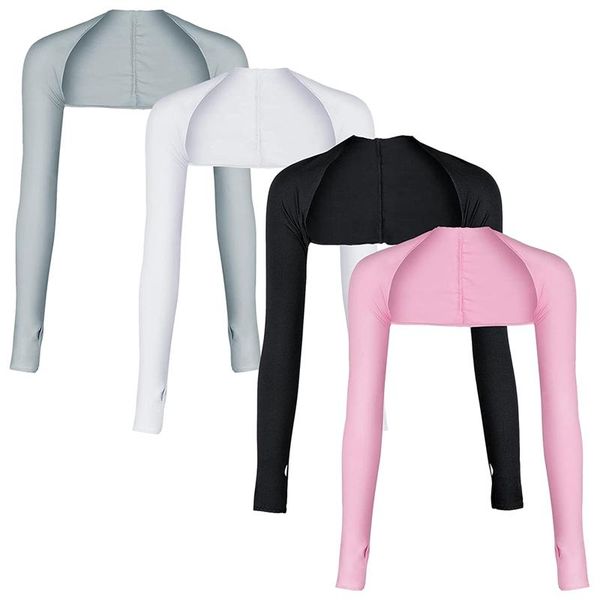 elbow & knee pads 4 pcs cooling shawl arm sleeves sun protection golf anti-uv with finger hole for cycling, Black;gray 
elbow & knee pads 4 pcs cooling shawl arm sleeves sun protection golf anti-uv with finger hole for cycling, Black;gray