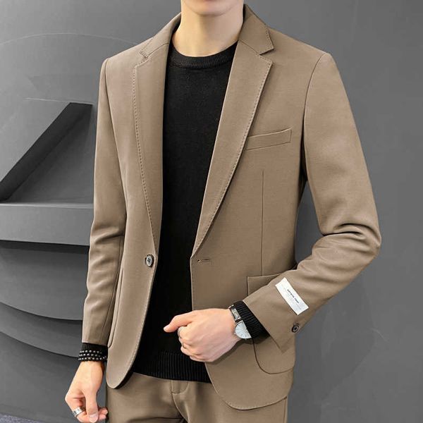 men blazers british style solid color blazer masculino wedding business casual suit jacket streetwear social dress coat 210527, White;black
men blazers british style solid color blazer masculino wedding business casual suit jacket streetwear social dress coat 210527, White;black