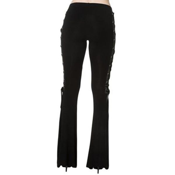 women's pants & capris women high waist bell bottom flare female autumn gothic punk stretch lace-up bandage trousers, Black;white
women's pants & capris women high waist bell bottom flare female autumn gothic punk stretch lace-up bandage trousers, Black;white