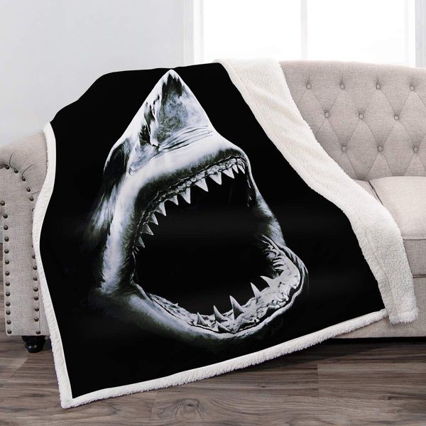 shark sherpa blanket print cozy ligtweight durable bed couch blanket black plush fluffy plush microfiber 50"x60" 60" x 80&quo
shark sherpa blanket print cozy ligtweight durable bed couch blanket black plush fluffy plush microfiber 50"x60" 60" x 80&quo