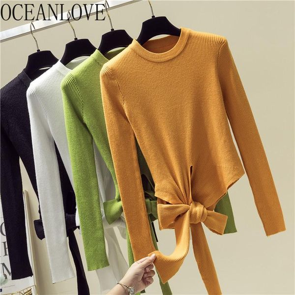 women's sweaters oceanlove basic pullovers solid bow stretch bandage 2021 autumn winter women casual pull femme all match 13521, White;black
women's sweaters oceanlove basic pullovers solid bow stretch bandage 2021 autumn winter women casual pull femme all match 13521, White;black