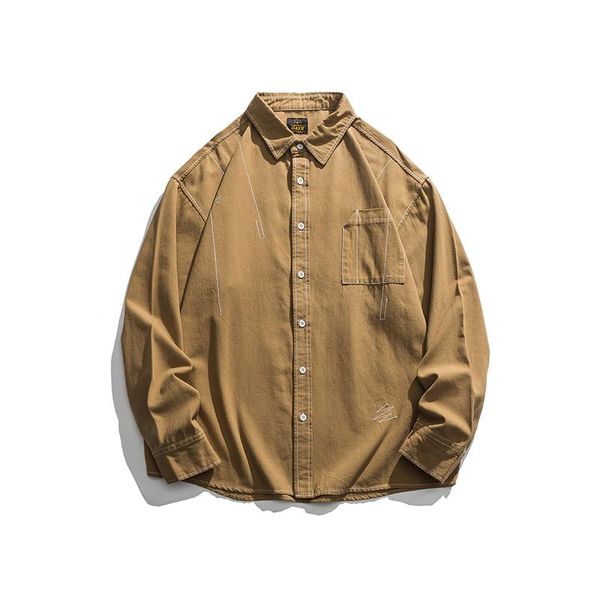 men's casual shirts button up shirt for men long sleeve fashion loose autumn pure cotton turn-down collar solid vintage clothing, White;black
men's casual shirts button up shirt for men long sleeve fashion loose autumn pure cotton turn-down collar solid vintage clothing, White;black
