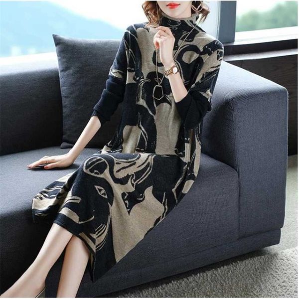 zuoman casual loose print knitted turtleneck wool sweater dresses autumn winter 3xl plus size vintage elegant long 211110, Black;gray
zuoman casual loose print knitted turtleneck wool sweater dresses autumn winter 3xl plus size vintage elegant long 211110, Black;gray
