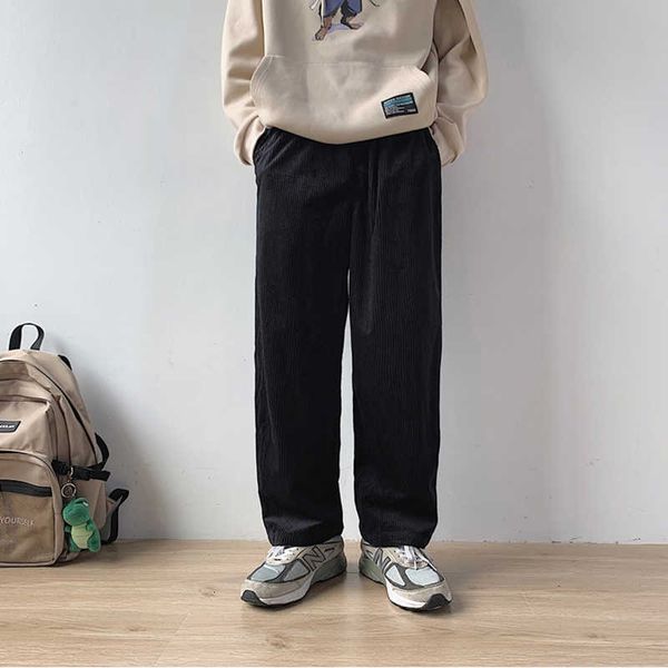 men's pants masculinas casuais soltas retas para homens cintura elstica corredores calas de veludo 61ul, Black
men's pants masculinas casuais soltas retas para homens cintura elstica corredores calas de veludo 61ul, Black