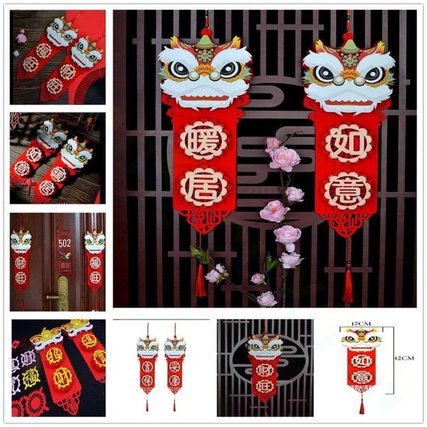 chinese year traditional culture dancing lion couplets non-woven spring festival fu blessing stickers party decoration
chinese year traditional culture dancing lion couplets non-woven spring festival fu blessing stickers party decoration