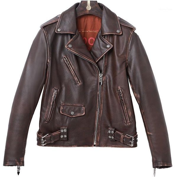 men's leather & faux 2021 vintage brown men motorcycle jacket plus size xxxxl genuine cowhide autumn slim fit natural biker's coat, Black
men's leather & faux 2021 vintage brown men motorcycle jacket plus size xxxxl genuine cowhide autumn slim fit natural biker's coat, Black