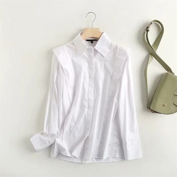 withered autumn blouse women england high street vintage pleated loose splicing white casual blusas mujer de moda 2021 shirt top 
withered autumn blouse women england high street vintage pleated loose splicing white casual blusas mujer de moda 2021 shirt top