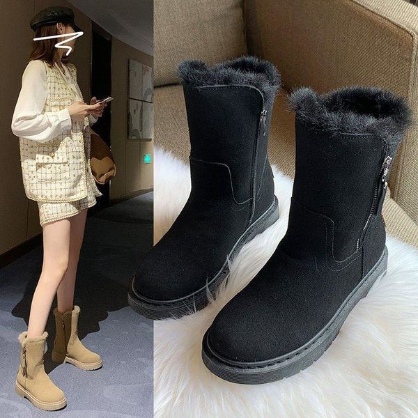 boots snow frosted flat bottom plus velvet comfortable warm cotton winter student women's shoes durable, Black
boots snow frosted flat bottom plus velvet comfortable warm cotton winter student women's shoes durable, Black
