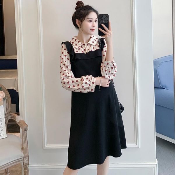 658# maternity dress summer cotton false two pieces turn down collar long sleeves loose stylish pregnant women mom dresses, White
658# maternity dress summer cotton false two pieces turn down collar long sleeves loose stylish pregnant women mom dresses, White