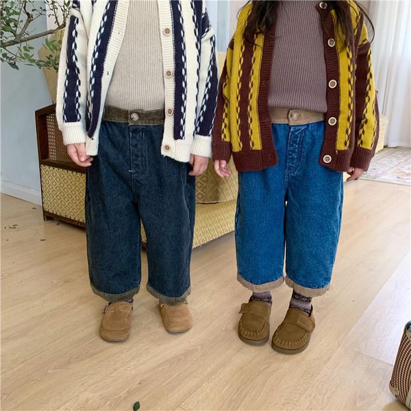 boys' and girls' corduroy thickened stitching jeans 2021 autumn winter children's clothing baby straight pant trousers, Blue
boys' and girls' corduroy thickened stitching jeans 2021 autumn winter children's clothing baby straight pant trousers, Blue