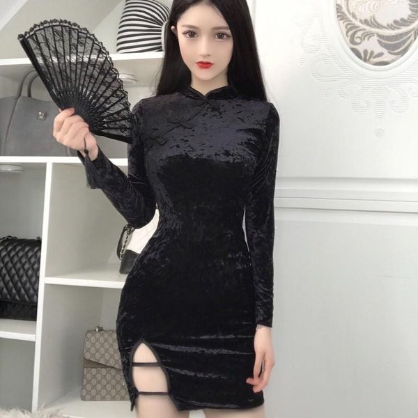 casual dresses gothic openwork tight dress female body off shoulder long sleeve mini party nightclub 2021 cheongsa, Black;gray
casual dresses gothic openwork tight dress female body off shoulder long sleeve mini party nightclub 2021 cheongsa, Black;gray