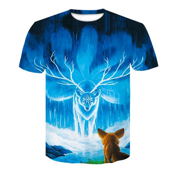men's t-shirts summer short-sleeved for men and women casual half sleeve print t-shirts, snow sika deer design, White;black
men's t-shirts summer short-sleeved for men and women casual half sleeve print t-shirts, snow sika deer design, White;black