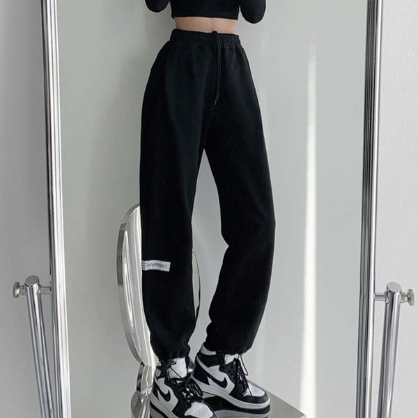 wind letter label loose sweatpants women's spring high waist drawstring leggings casual straight pants, Black;white
wind letter label loose sweatpants women's spring high waist drawstring leggings casual straight pants, Black;white