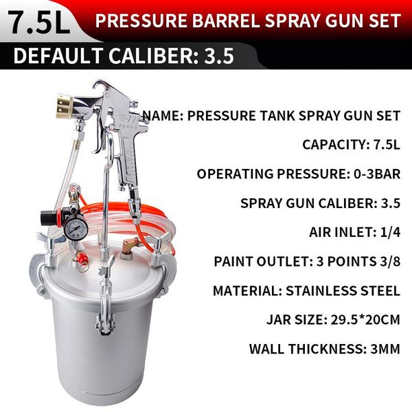 professional spray guns 7.5l water-in-water colorful paint gun pressure stainless steel bucket latex marble pneumatic sprayer machine
professional spray guns 7.5l water-in-water colorful paint gun pressure stainless steel bucket latex marble pneumatic sprayer machine