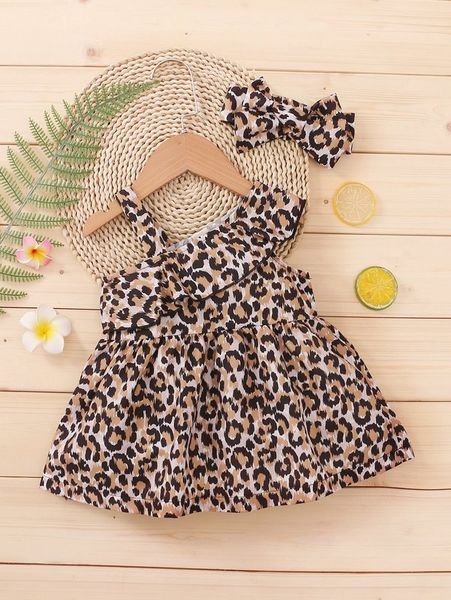baby leopard print asymmetrical neck ruffle trim dress & headband she, Red;yellow
baby leopard print asymmetrical neck ruffle trim dress & headband she, Red;yellow