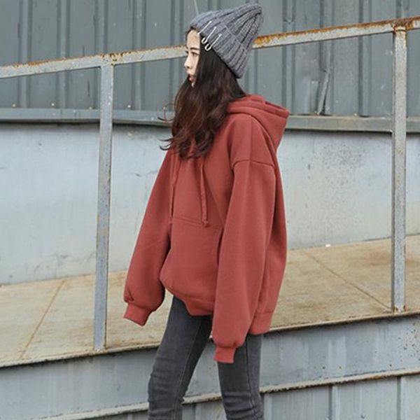 women's hoodies & sweatshirts mydc winter korean school bf style loose students plus velvet pure color casual female, Black
women's hoodies & sweatshirts mydc winter korean school bf style loose students plus velvet pure color casual female, Black