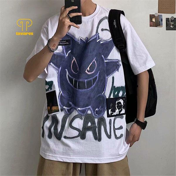 men's t-shirts tavares men short sleeve cartoon print summer round neck casual cotton t-shirt breathable loose clothes, White;black
men's t-shirts tavares men short sleeve cartoon print summer round neck casual cotton t-shirt breathable loose clothes, White;black