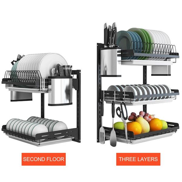 kitchen storage & organization 304 stainless steel dish rack plate cutlery cup drainer drying wall mount organizer holder
kitchen storage & organization 304 stainless steel dish rack plate cutlery cup drainer drying wall mount organizer holder