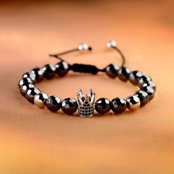 beaded, strands luxury crown micro pave cz 8mm disco charm men bracelet classic hematite beaded woven bracelets bileklik women jewelry, Black
beaded, strands luxury crown micro pave cz 8mm disco charm men bracelet classic hematite beaded woven bracelets bileklik women jewelry, Black