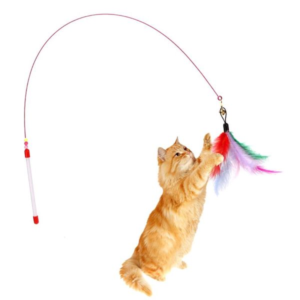 cat toys funny teaser fake feather interactive creative bell play wand kitten toy stick with ribbon for pet supplies
cat toys funny teaser fake feather interactive creative bell play wand kitten toy stick with ribbon for pet supplies