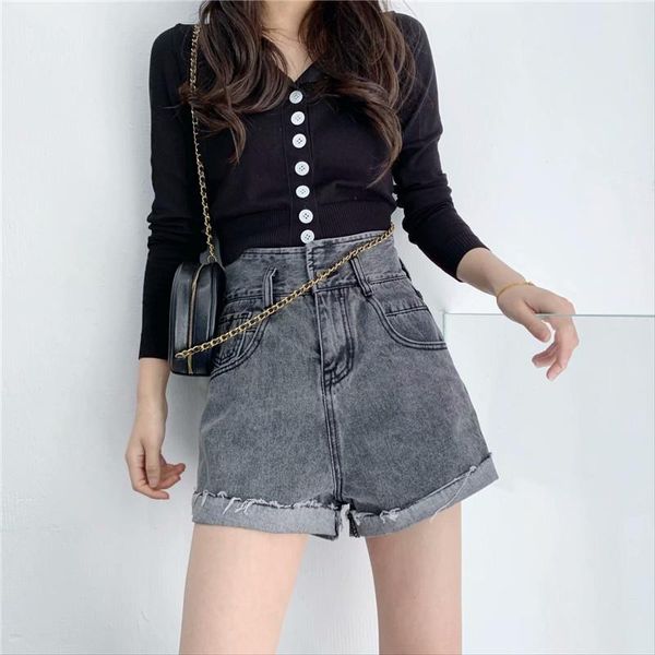 women's jeans summer fashion casual solid color high waist curling denim shorts women, wild slim thin leg women 2 colors, Blue
women's jeans summer fashion casual solid color high waist curling denim shorts women, wild slim thin leg women 2 colors, Blue